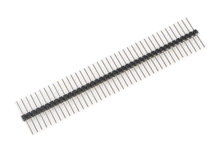 Pin header 1x40-pin 2.54mm pitch 2-side extended zwart